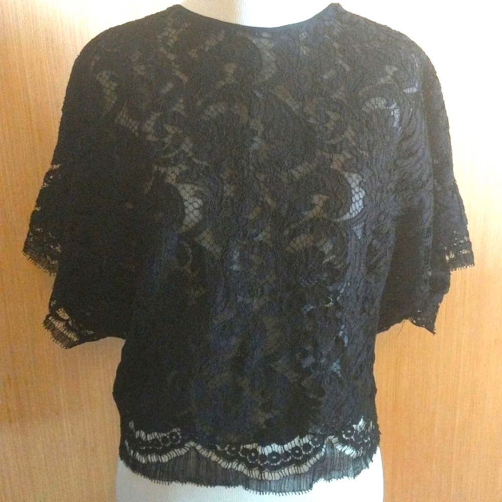 New! ADAM LIPPES Lace Cropped Top